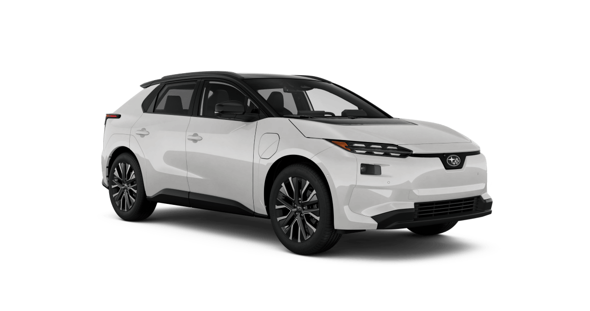 2027 Subaru Solterra Touring XT Shown in Cosmic White Pearl Two-Tone