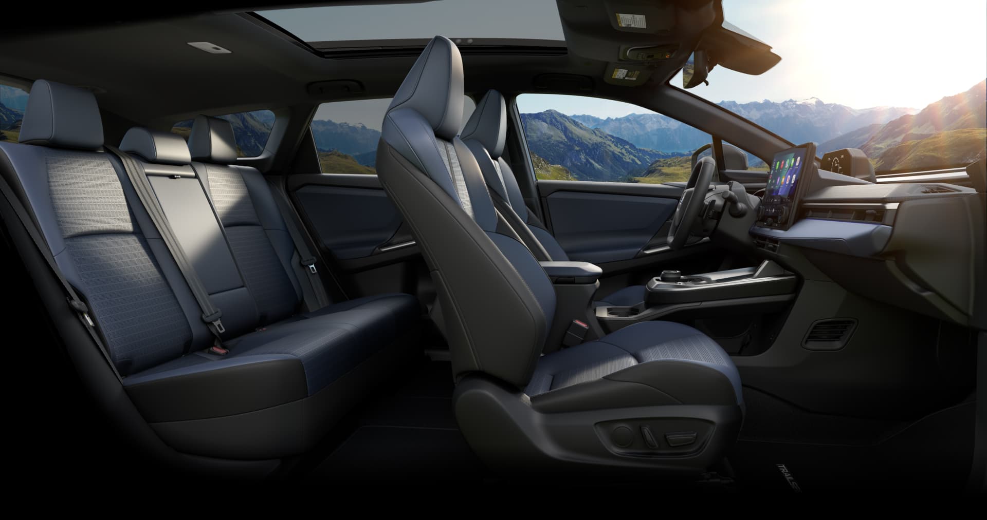 2027 Subaru Trailseeker Touring Shown in Blue & Black Leather