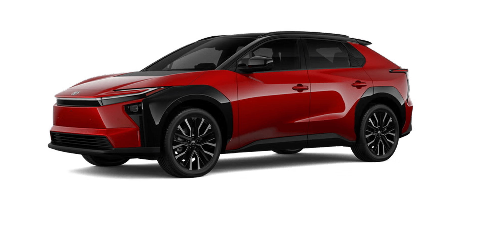 2027 Toyota bZ in Supersonic Red with Midnight Black Metallic roof