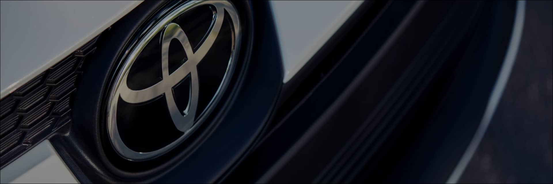 Close up of Toyota logo on car