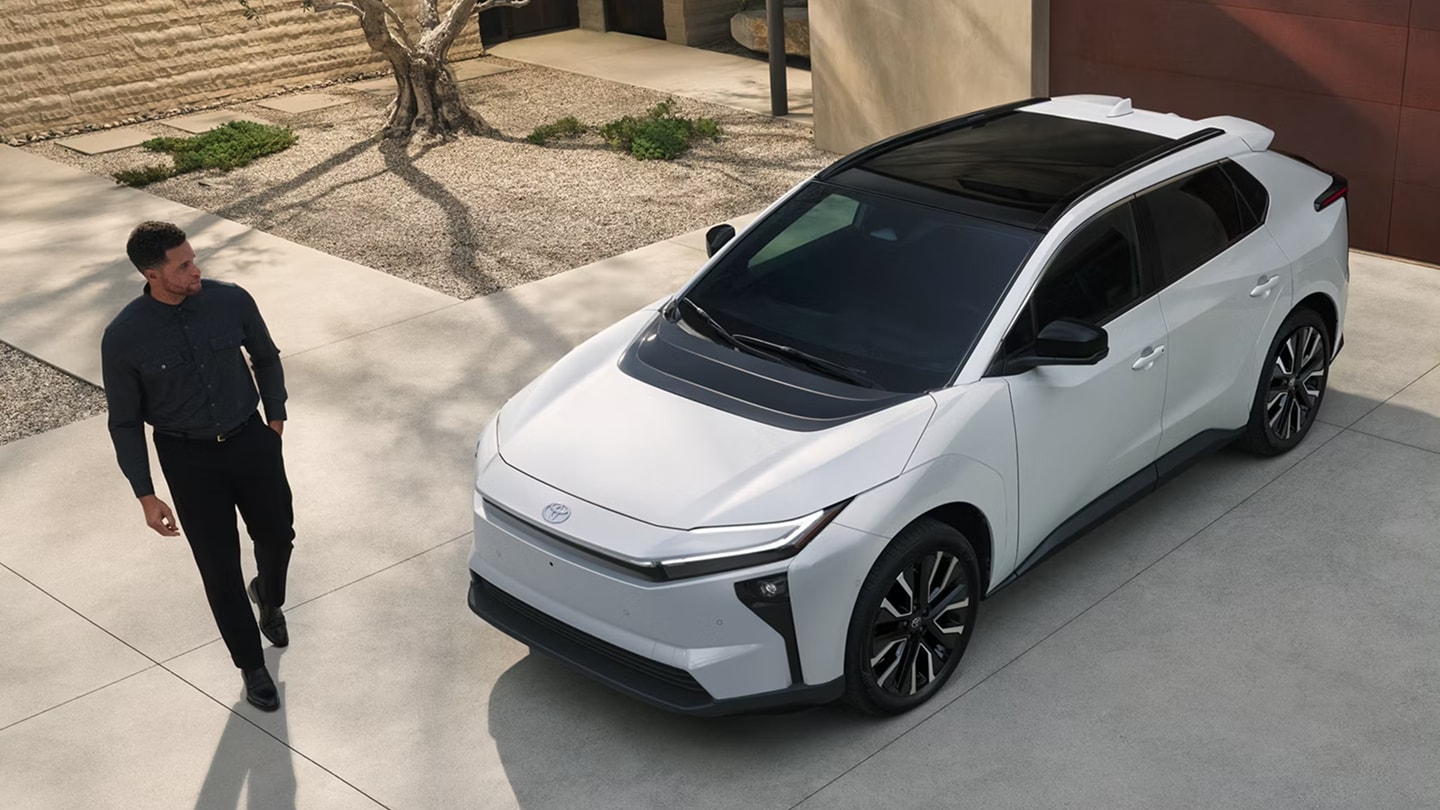Toyota bZ4 parked in a driveway