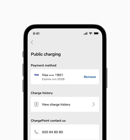 Volvo Cars app on a smartphone