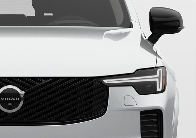Closeup of a plug-in hybrid Volvo grille