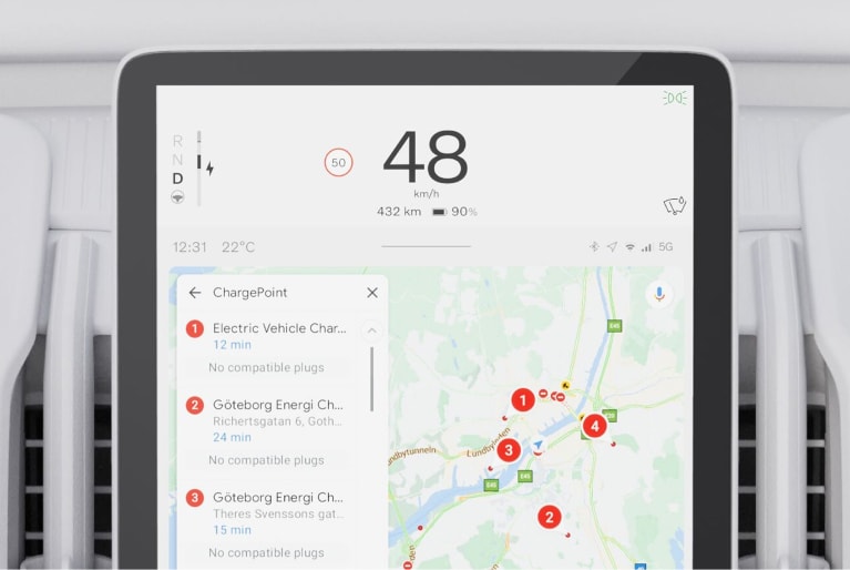 tablet showing google maps
