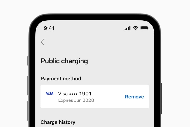 public charging payment on a smartphone