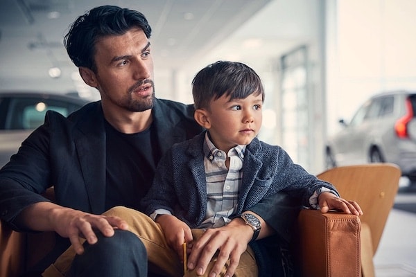 Man holding child. 
